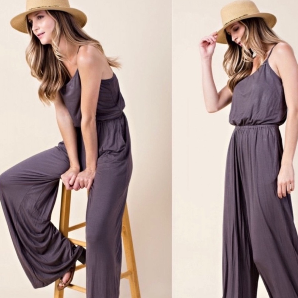 ⭐️Clearance⭐️Kori Charcoal Criss-Cross Jumpsuit - Picture 1 of 3